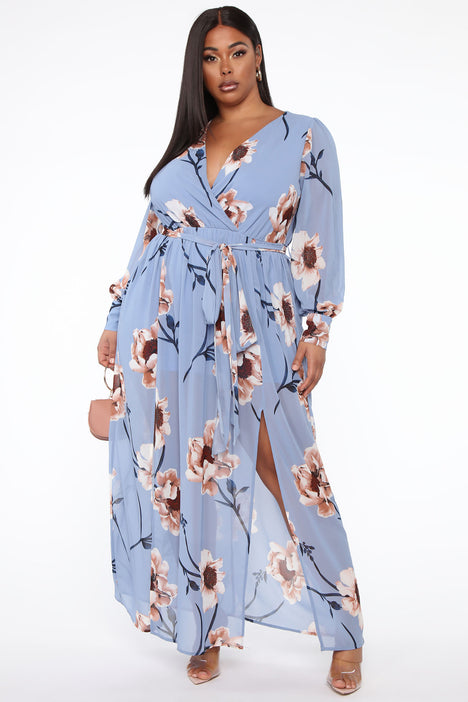 Park Avenue Maxi Dress - Light Blue ...